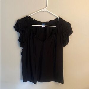 OLD NAVY Black Ruffled Women's Top Size Large.